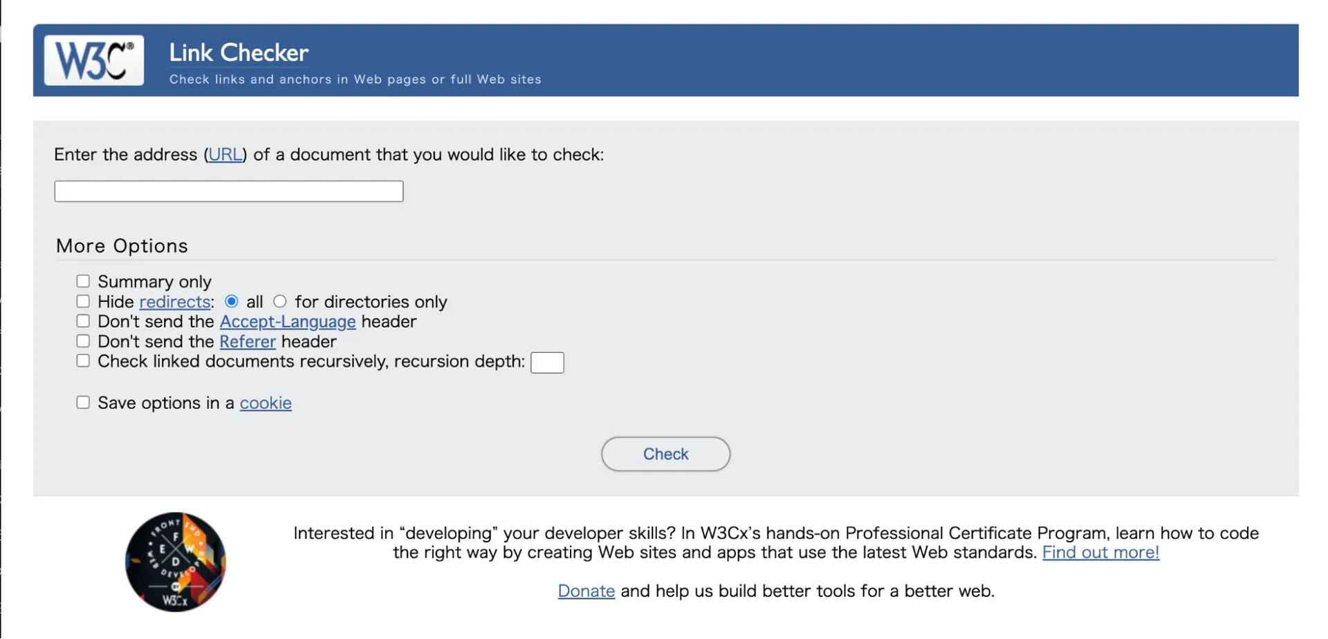 4.W3C Link Checker