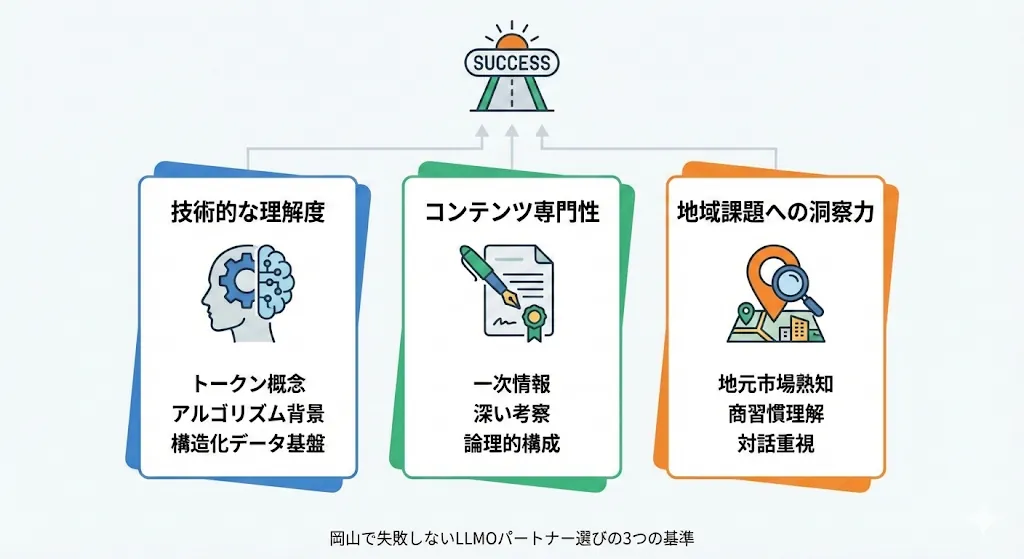 LLMO対策会社の選び方の概要図